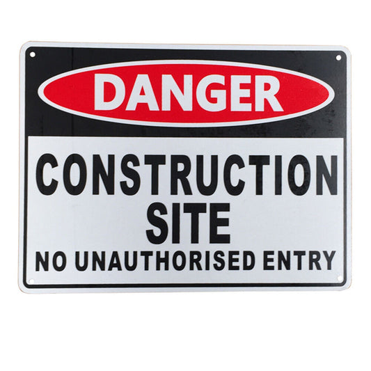 Warning Sign Danger Construction Site No Unauthorized Entry Metal Notice 300x200