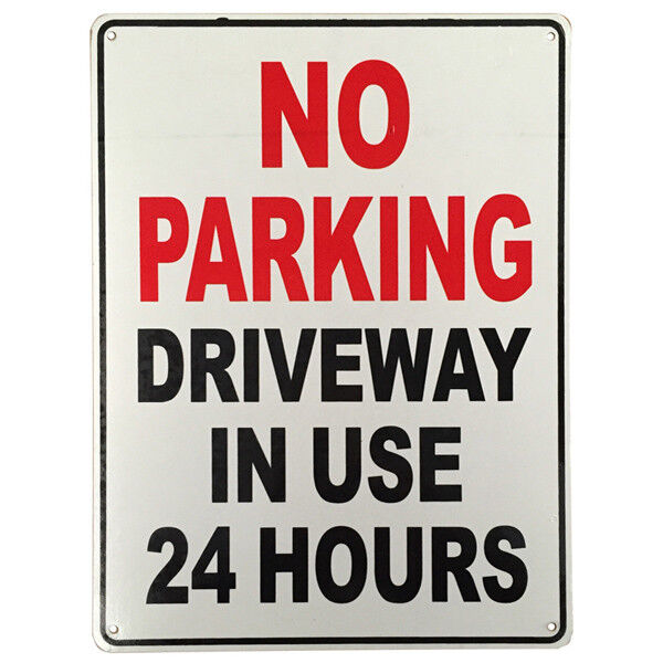 Warning Notice Sign No Parking Driveway In Use 24hr 200x300mm Metal High Quality