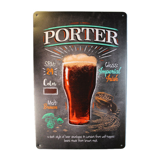 Tin Sign Porter Srm24 Sprint Drink Bar Whisky Rustic Look