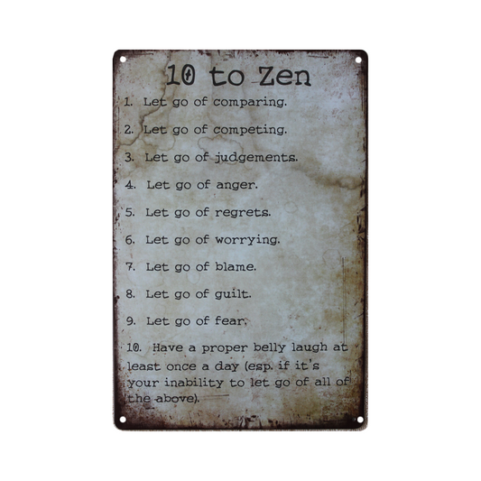 Tin Sign 10 To Zen Metal Tin Sign Vintage Retro Bar Man Cave 200x300mm Metal