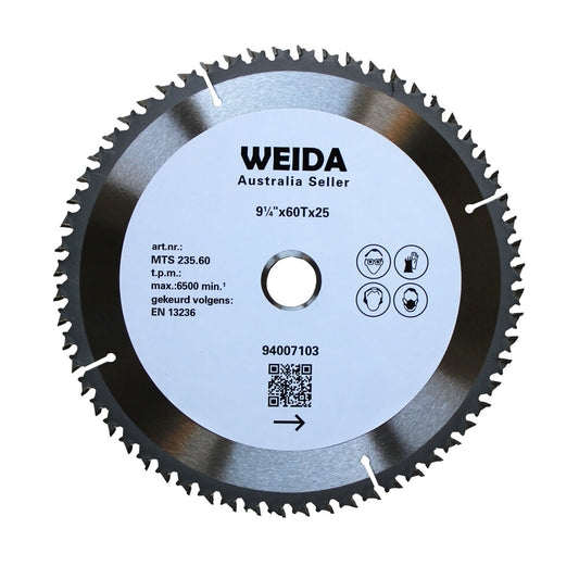 235mm Wood Circular Saw Blade Cutting Disc 9-1/4″ 60t Bore 25/22.23mm K 1.8mm