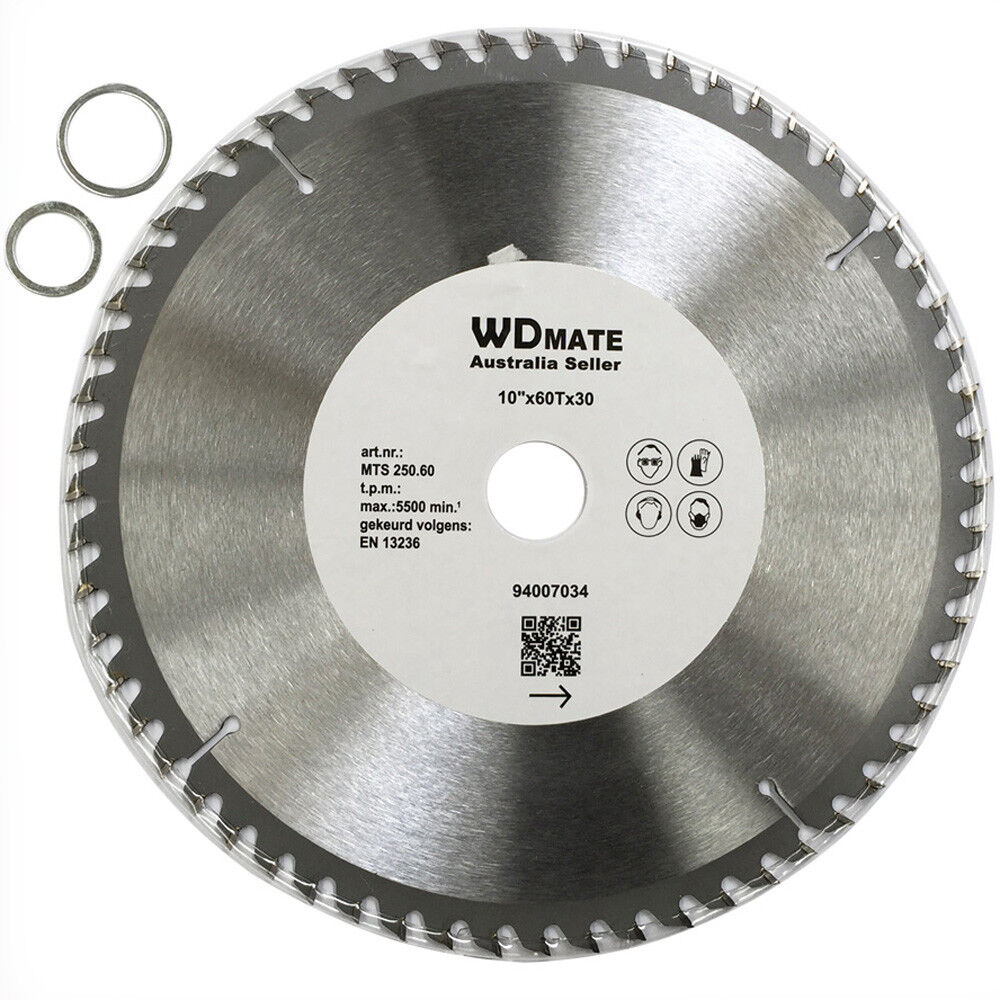 250mm 60tsaw Blade  Wood Circular Cutting Disc Tct 1.8 10″ 30/25.4/22 Atb Timber