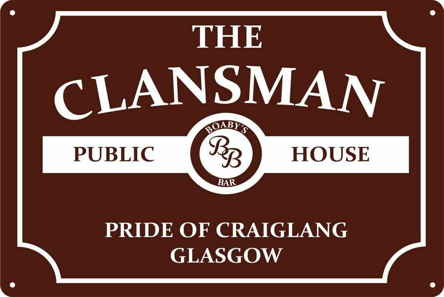 The Clansman Public House Craiglang Glasgow Tin Sign Rustic Retro 20x30cm