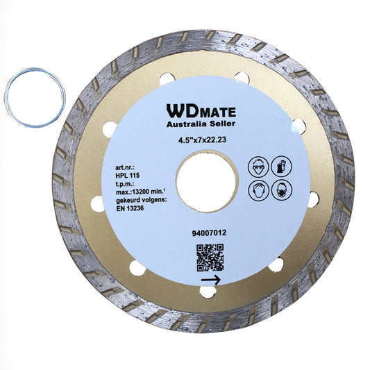 115mm Dry Wet Turbo Diamond Circular Saw Blade 4.5″ Cutting Disc 20/22.3mm Tile