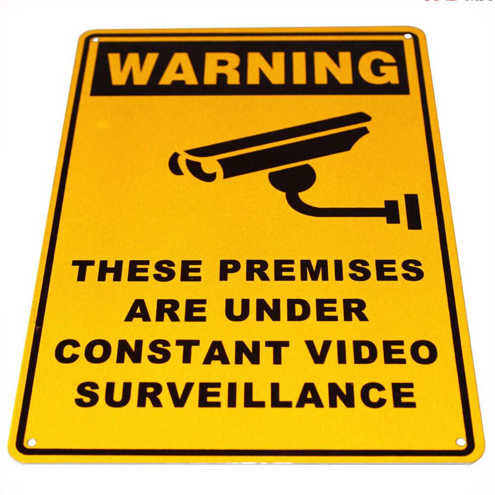 Security Sign Warning Camera Cctv 200x300mm Metal Under 24h Surveillance Signage