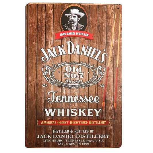 Jack Daniel's Jennessee Whiskey Old No. Drink Bar Man Cave Tin Sign 200x300mm