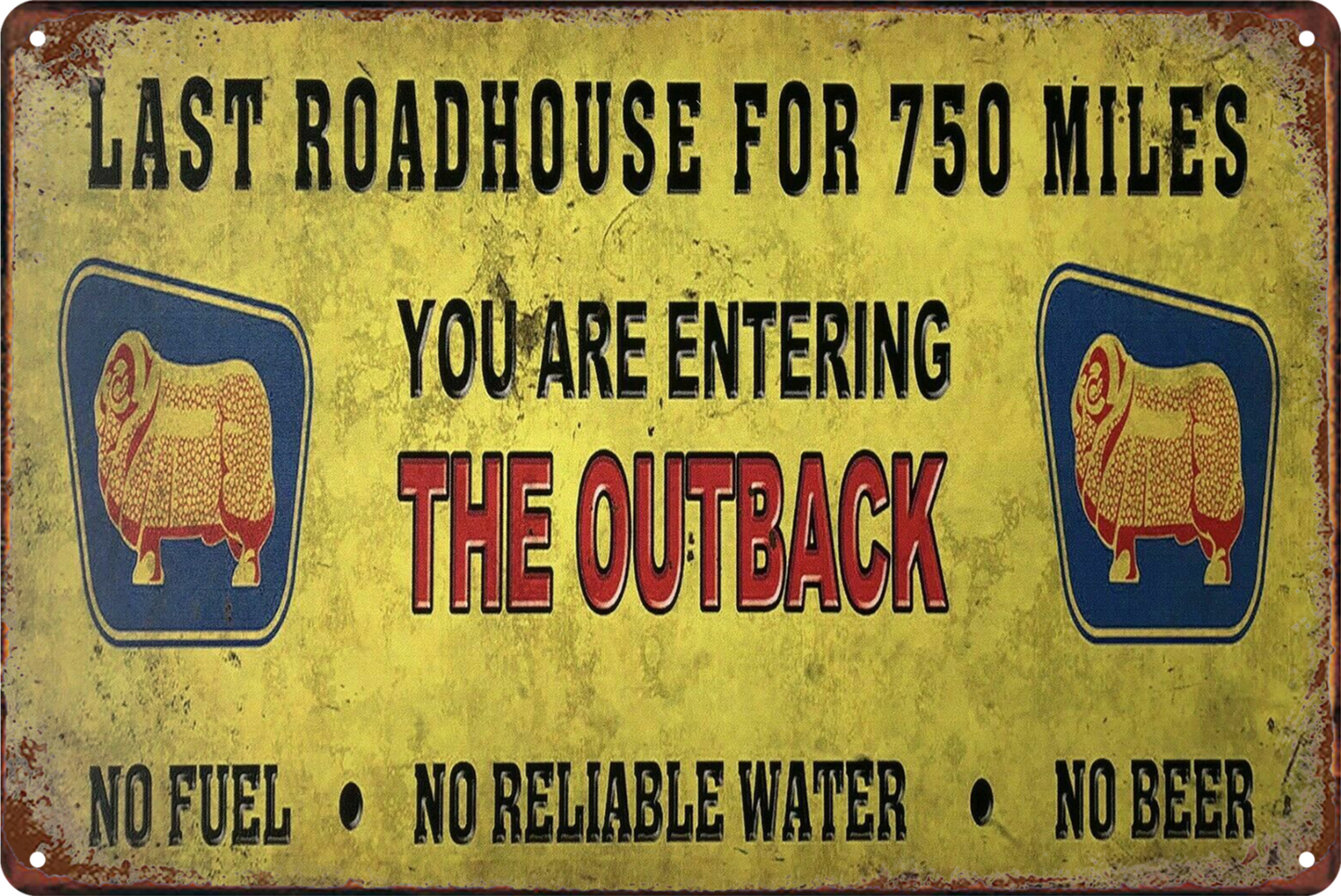 Golden Fleece The Outback Tin Sign Rustic Look Vintage Retro 20x30cm
