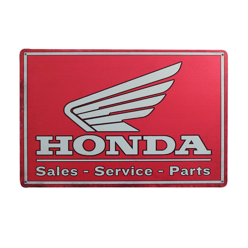 2xmetal Tin Sign Honda Rustic Look Vintage Man Cave Shed-garage Bar 200x300mm