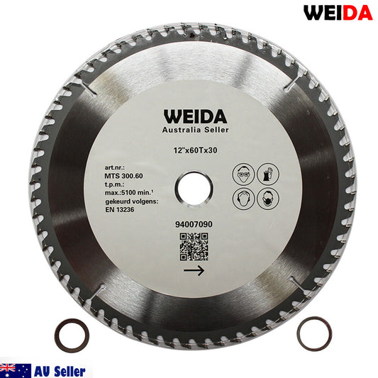 300mm 60t Wood Circular Saw Blade Cutting Disc 12'' Bore 30/25.4/22.2mm Kerf 3.2