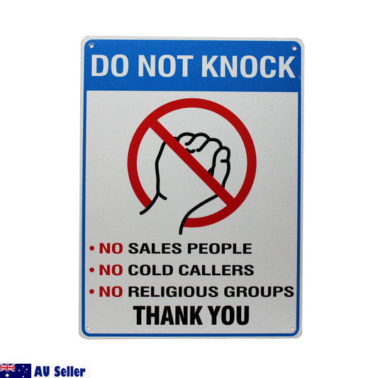 Warning Sign Do Not Knock No Sales No Cold Callers No Religious 200x300mm