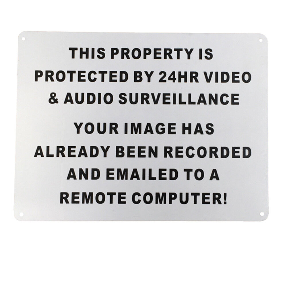 Warning Sign 24hr Video Audio Surveillance Security 200x300mm Metal Cctv Safety