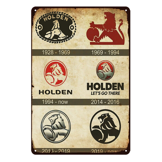 Holden Let's Go There Tin Metal Sign Rustic