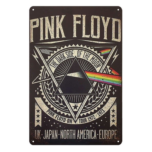 Pink Floyd On Tour The Dark Side Of The Moon Tin Metal Sign Rustic Vintage