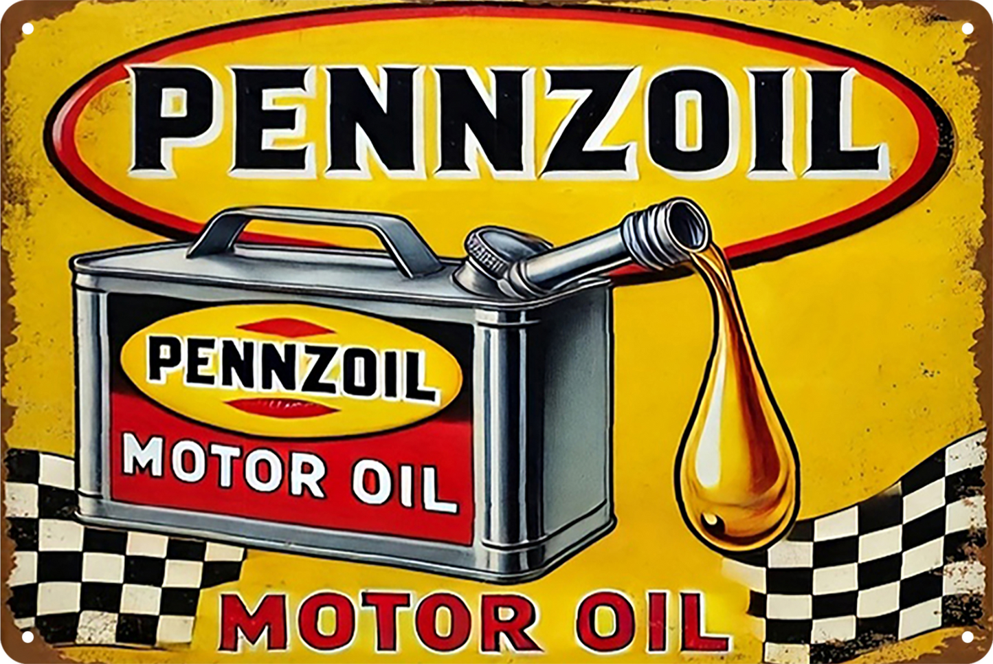 Pennzoil Motor Oil  Tin Sign Rustic Look  Retro 20x30cm