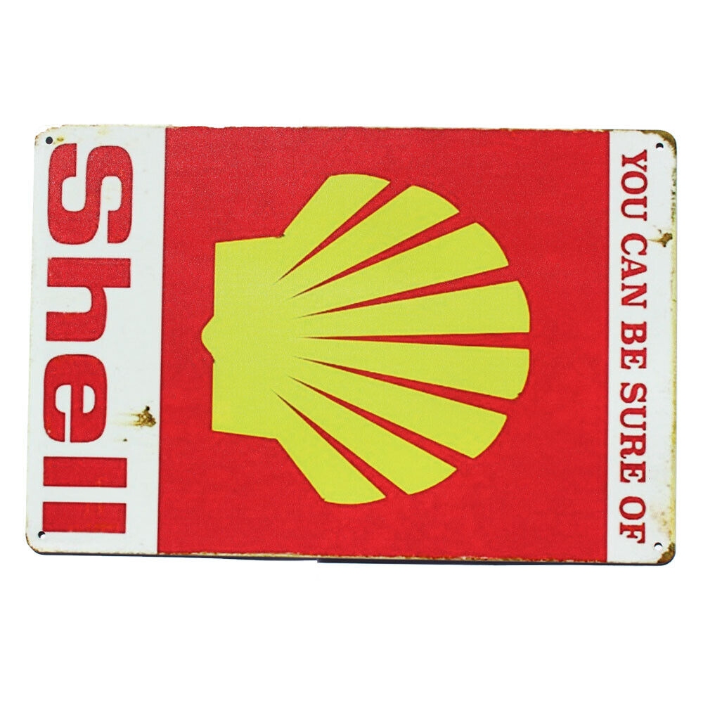 Tin Sign You Can Be Sure Of Shell Motor Spirit Retail Store Shop Metal 200x300mm