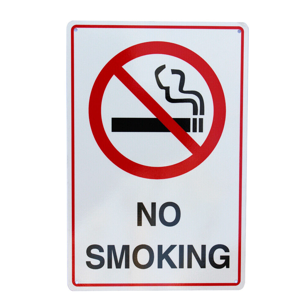 Warning Notice No Smoking Here Sign 200*300mm Metal Reflective Waterproof