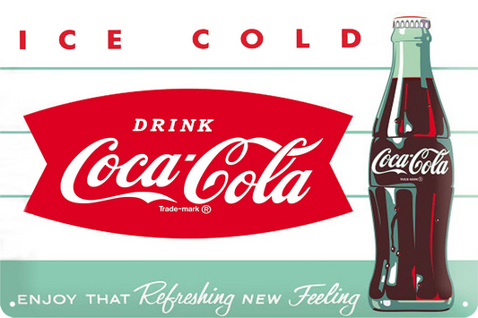Coca Cola Drink Ice Cold Tin Metal Sign Rustic Look Vintage