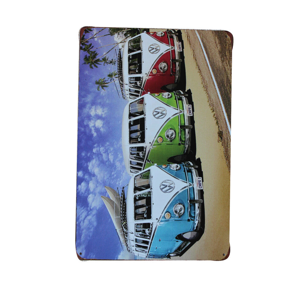 2x Metal Tin Sign kombi Bus Classic Man Cave 200x300mm