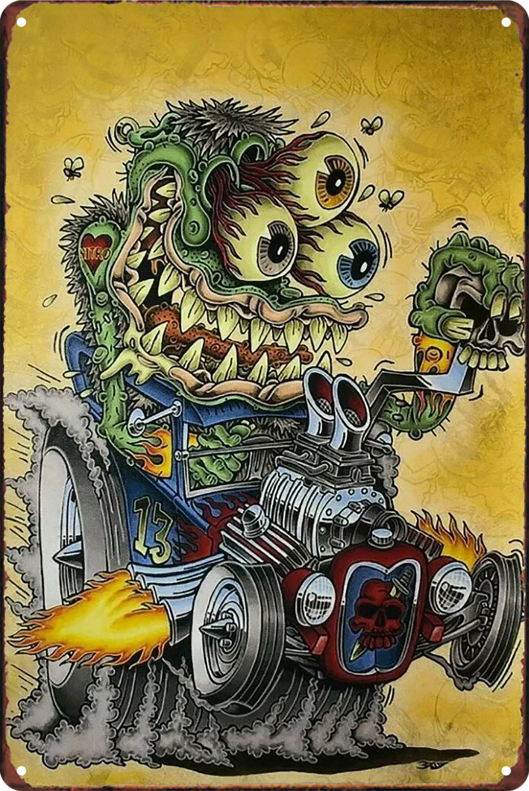 Rat Fink  Hot Rod Tin Sign Rustic Look  Retro 20x30cm