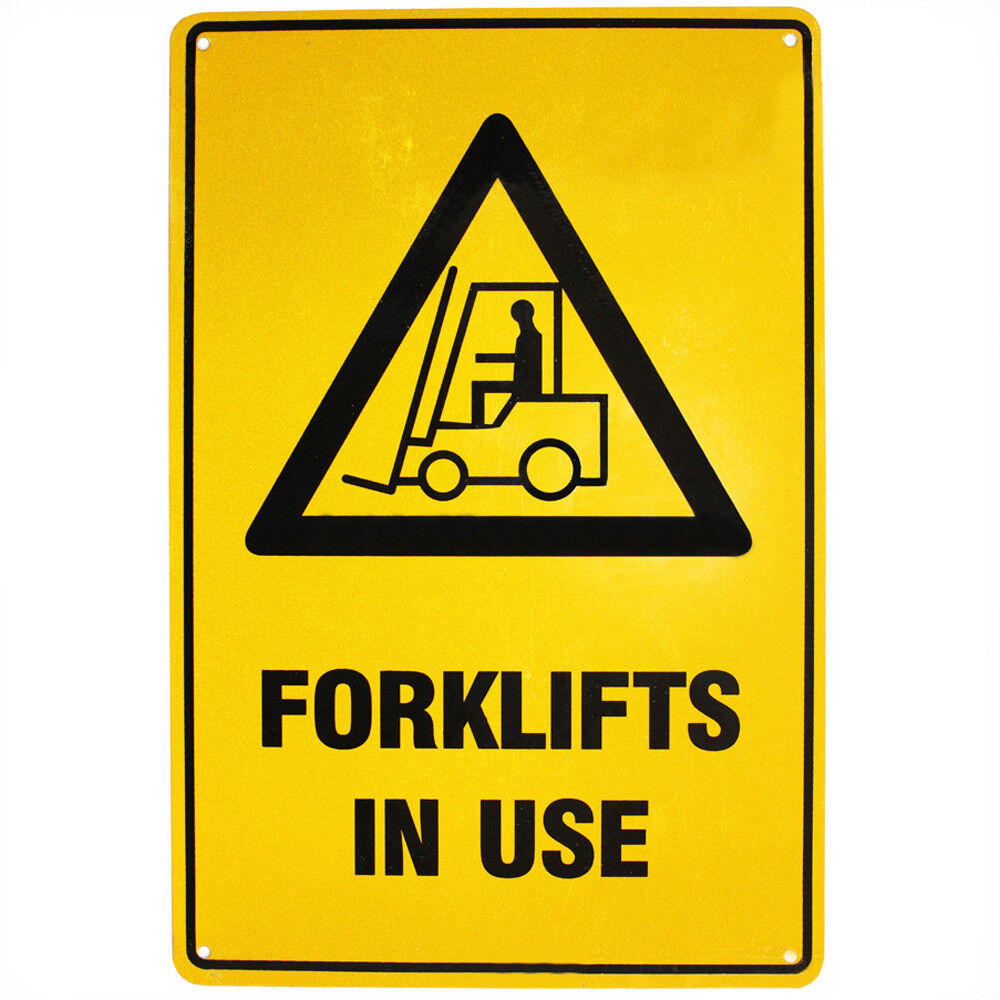 Warning Safety Caution Forklifts In Use Sign 200x300mm Metal Notice Workshop Pro