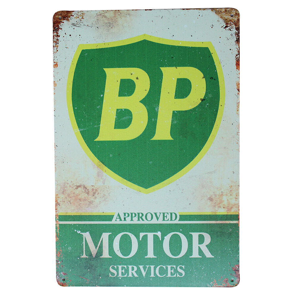 Metal Tin Sign Vintage Approved Motor Services 200x300mm Traffic Sign