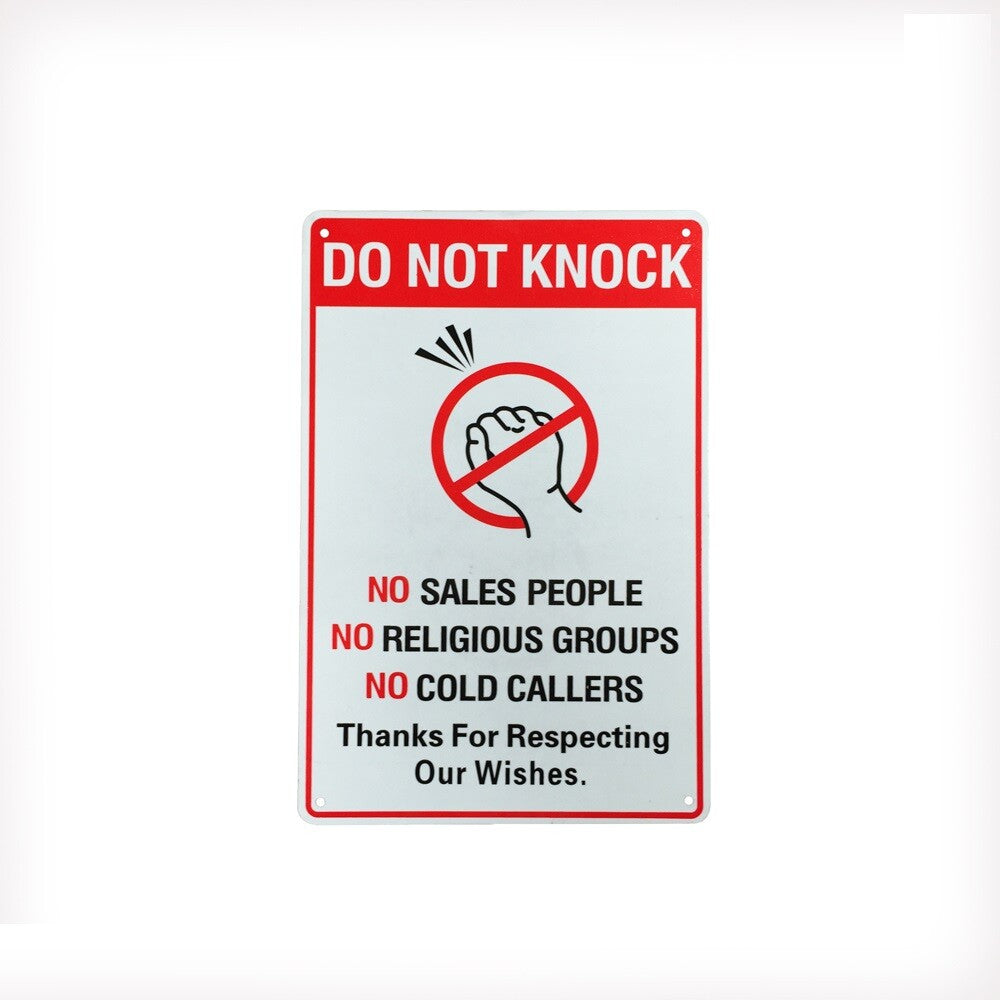 Warning Notice Sign Do Not Knock No Sales Religious Cold Callers 200x300mm