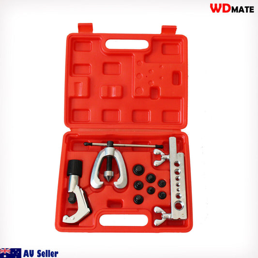 Tube Pipe Double Flaring Kit 7 Die 1/4-5/8″ Plumbing Deburrer Brake Air H4001002