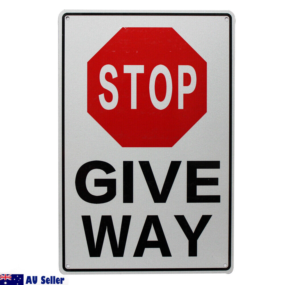 Warning Notice Stop Give Way Sign Traffic Stopping 200x300mm Metal Al Waterproof