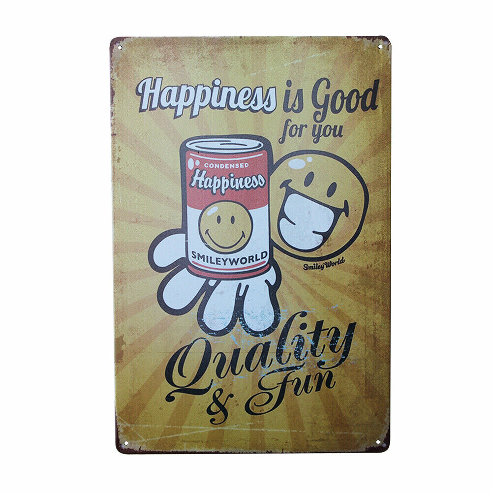 Tin Sign Happiness Is Good For You Metal Sign Vintage Tin 200x300mm Metal