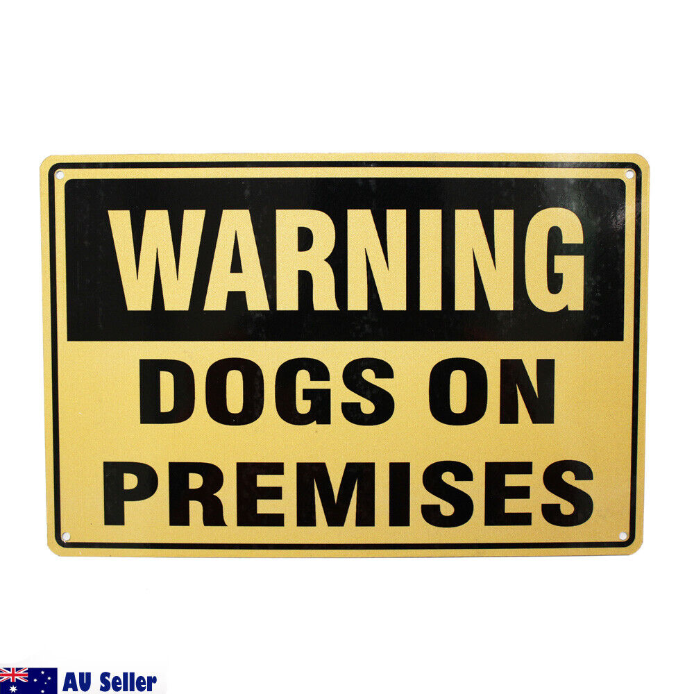 Warning Notice Dogs On Premises  Sign 300*200mm Metal Safety Private Place
