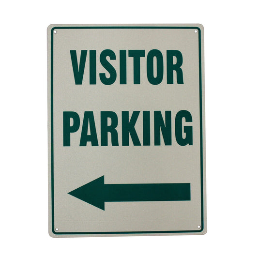 Warning Notice Visitor Parking Sign Left  Arrow metal Sign 200x300mm Office Pro