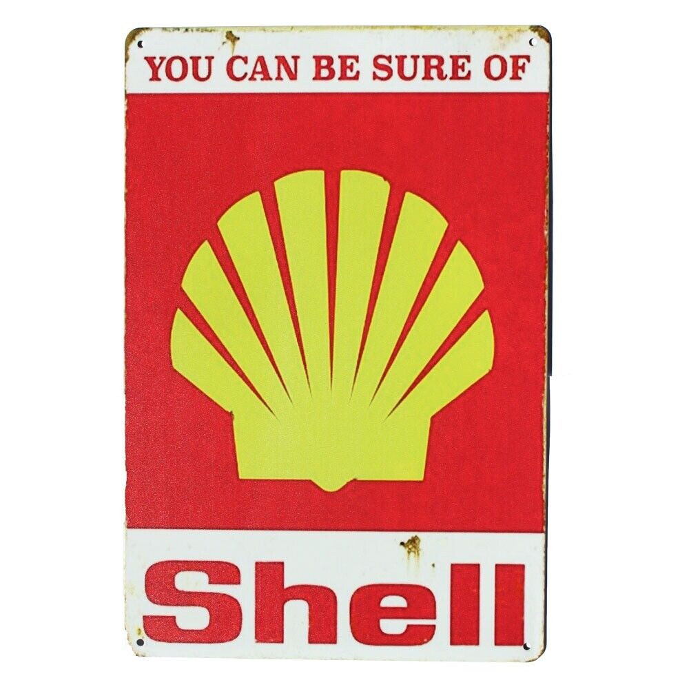 Tin Sign You Can Be Sure Of Shell Motor Spirit Retail Store Shop Metal 200x300mm