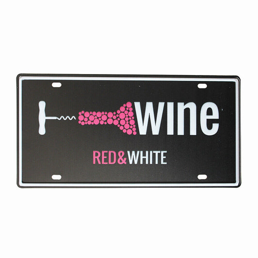 Tin Sign Wine Red White Metal Tin Sign Vintage Retro  Man Cave 150x300mm Metal