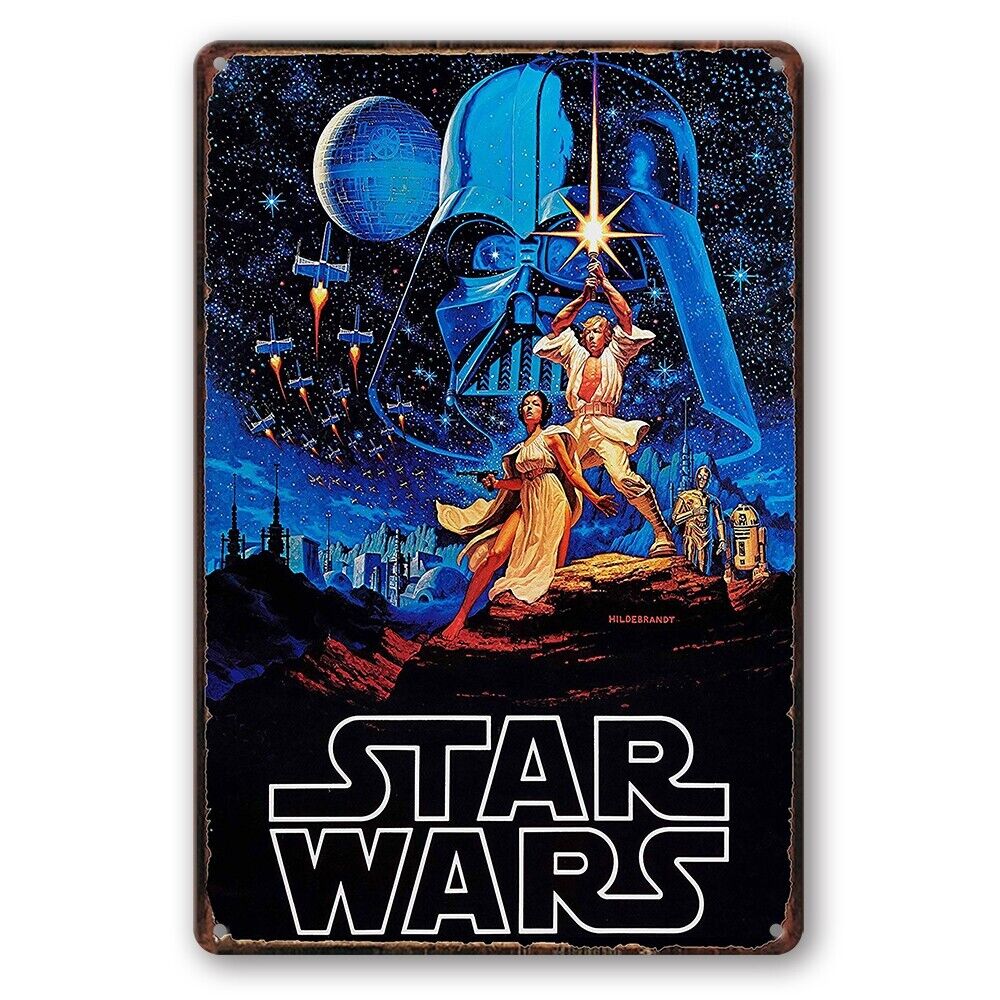 Tin Sign Star Wars Poster Vintage Rustic Look Decorative