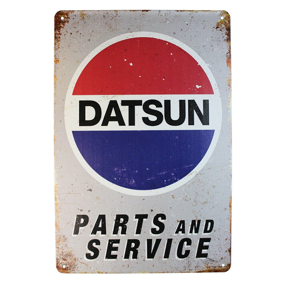 Tin Sign Datsun Parts And Service Sprint Drink Bar Whisky Rustic Look