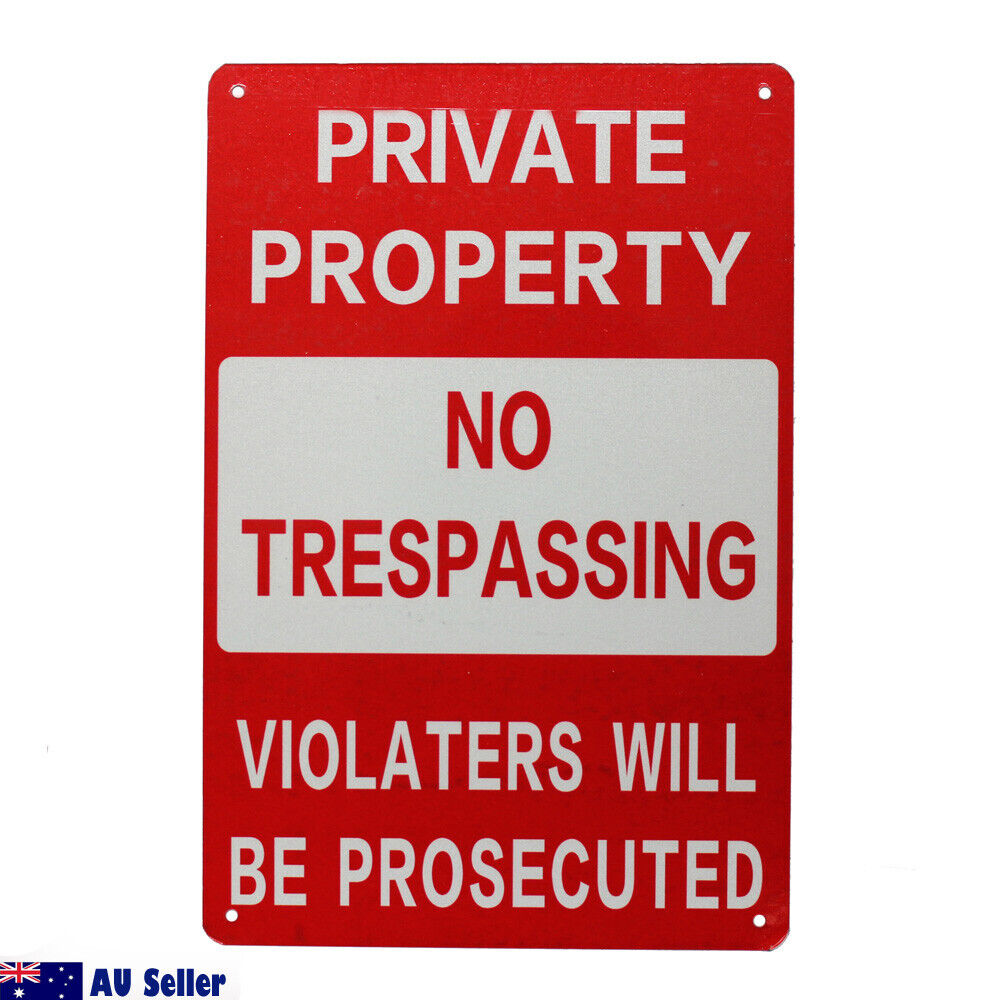 Warning Sign No Trespassing 200x300mm Metal Private Property Home Safe Notice