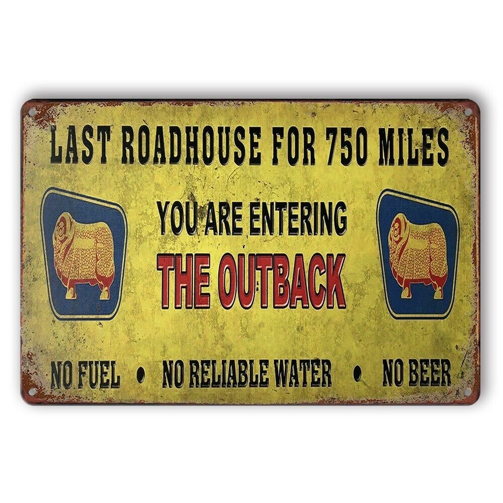 Tin Sign Entering The Outback Golden Fleece Fule Beer Rustic Look Decorative Wal