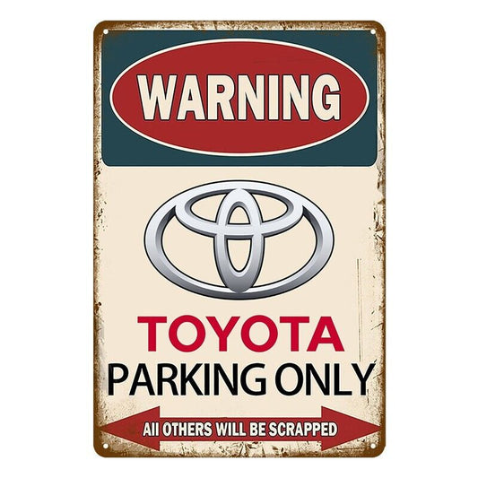 Tin Metal Sign Warning Toyota Parking Only Arrow Car Motor 20x30cm Rustic