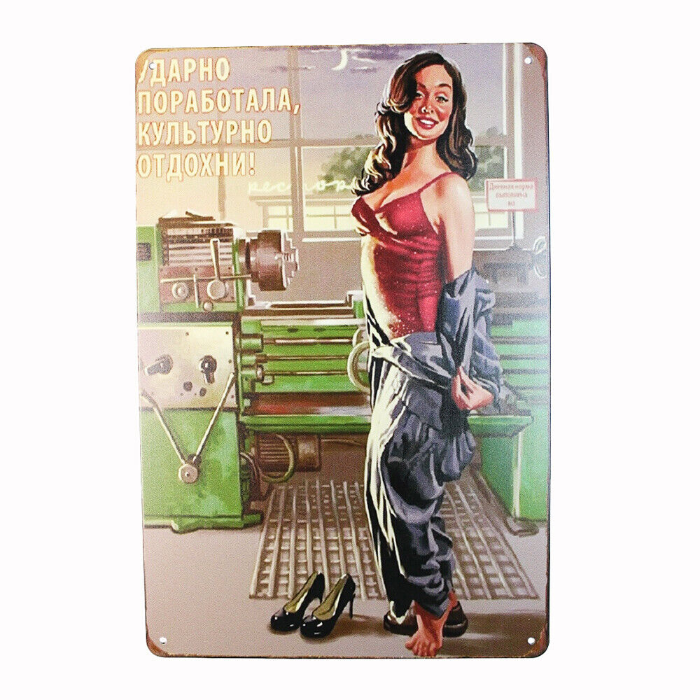 Tin Sign Sexy Women  Sprint Drink Bar Whisky Rustic Look