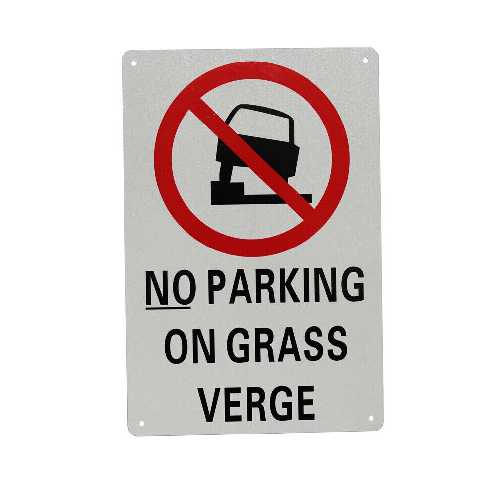 Warning Notice No Parking On Grass Verge 200x300mm Metal Parking Traffic Sign