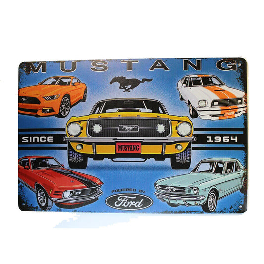 Tin Sign Mustang Ford Sprint Drink Bar Whisky Rustic Look