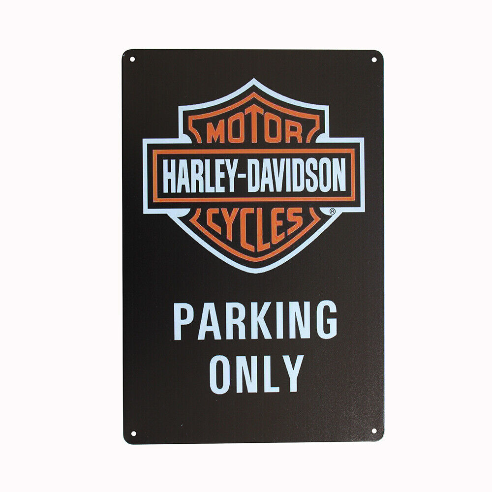 2xmetal Sign 200x300mm Harley Davidson Motor Cycle Parking Only Traffic Sign
