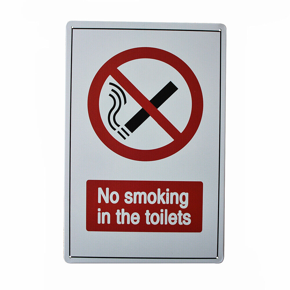 Tin Sign No Smoking In The Toilets Metal Sign Vintage Tin 200x300mm Metal