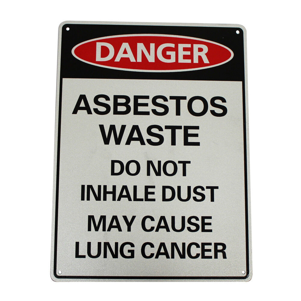 Warning Danger Asbestos Waste No Not Inhale Dust Sign 300*200mm Metal Security