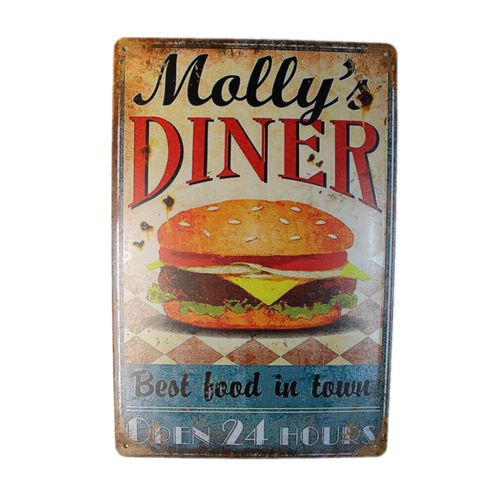 Tin Sign Mally`s Diner Sprint Drink Bar Whisky Rustic Look