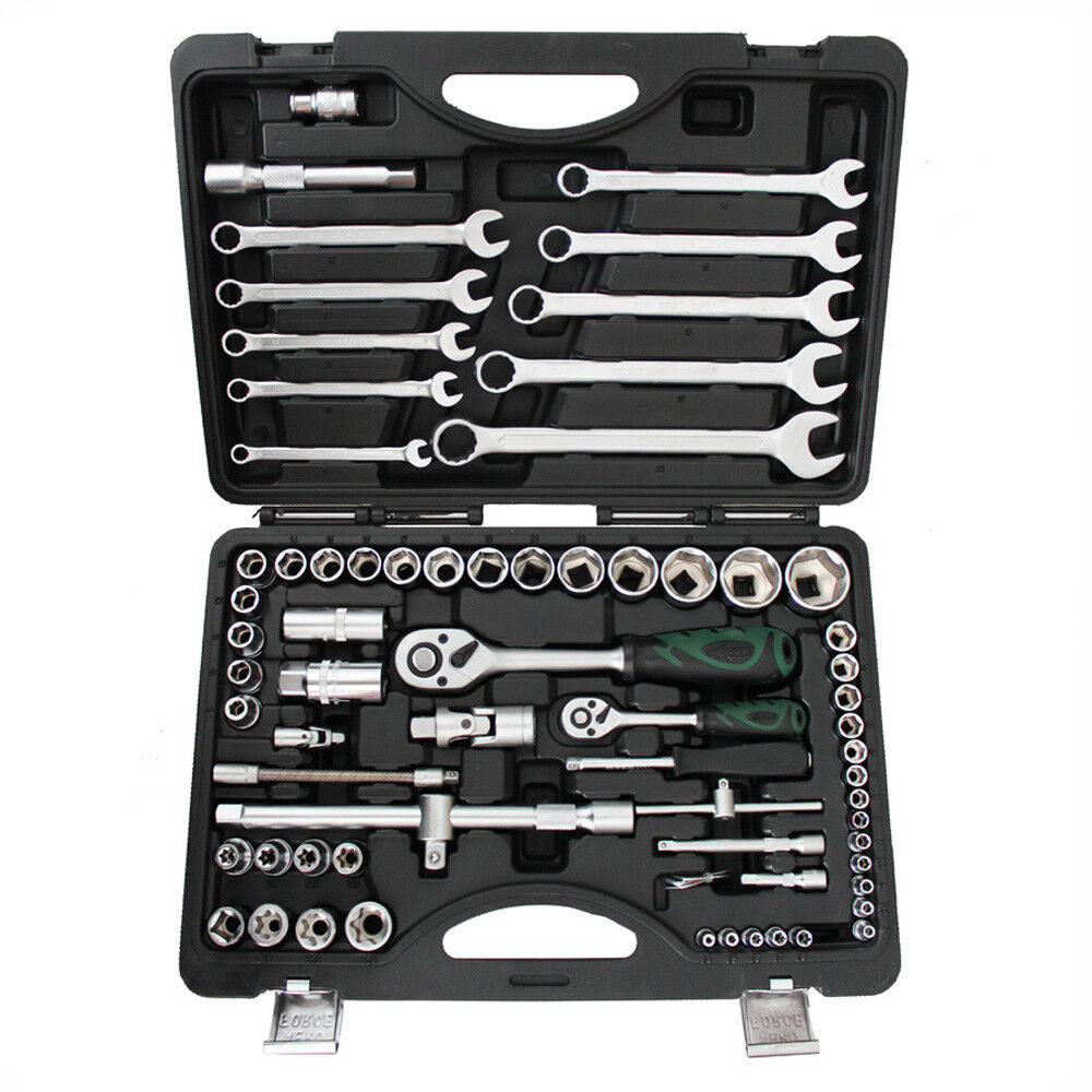 71pc Combo Socket Spanner Set 1/4″1/2″ Dr.Ratchet Wrench Jonit Crv Tool 20003016