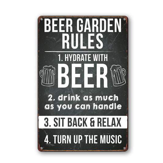 Rules Beer Music Retro Metal Plate Tin Sign Bar Pub Club Cafe Wall Art Warning