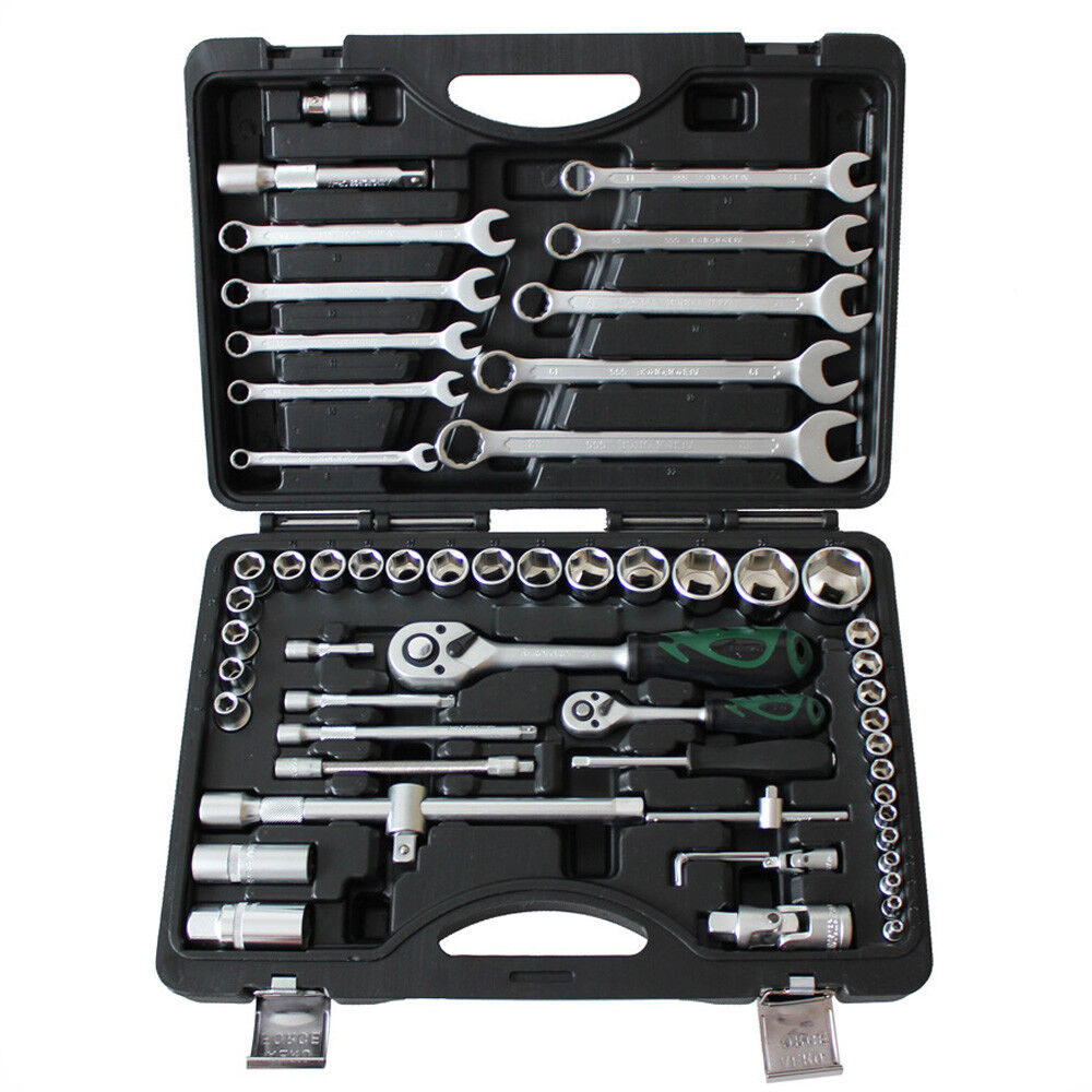 Comb Socket Spanner Set 59pc 1/4″1/2″ Dr. Ratchet Wrench 8-32mmcrv Tool 20003015