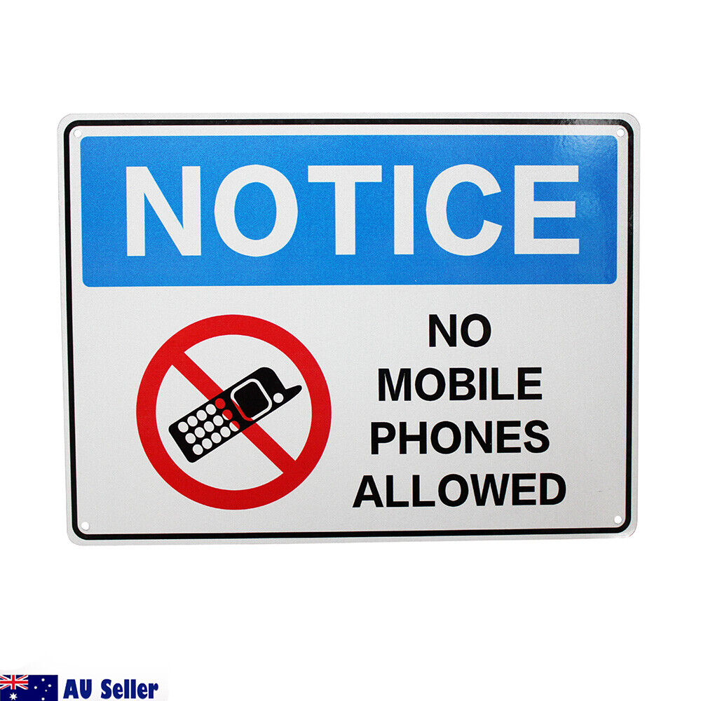 Warning  Do Not Use Mobile Phone Sign  Safety Workplace 200x300mm Metal