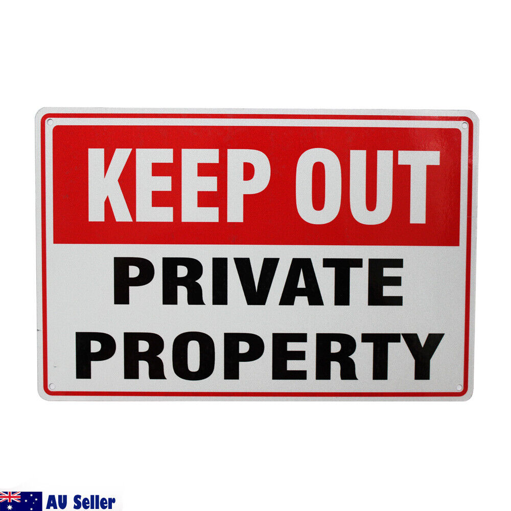 Warning Keep Out Sign 200x300mm Metal Private Property Home Safe Notice